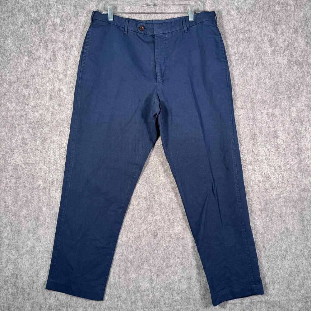 Sid Mashburn Chino Pants Mens Size 38 Measures 36X29 Blue Cotton Linen
